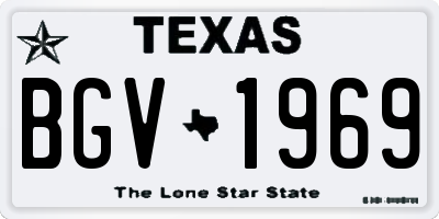 TX license plate BGV1969