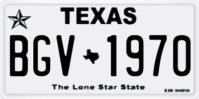 TX license plate BGV1970