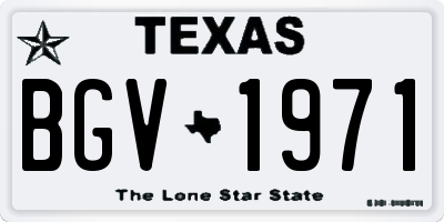 TX license plate BGV1971