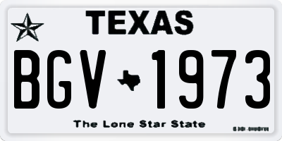 TX license plate BGV1973