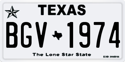 TX license plate BGV1974