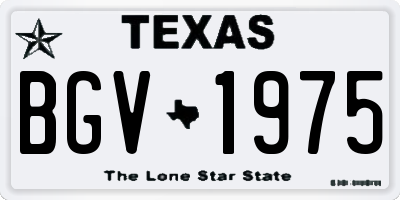TX license plate BGV1975