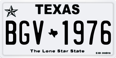 TX license plate BGV1976