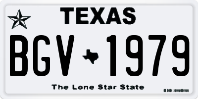 TX license plate BGV1979