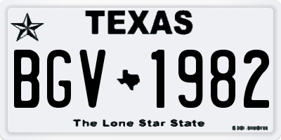 TX license plate BGV1982