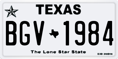 TX license plate BGV1984