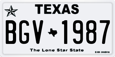 TX license plate BGV1987