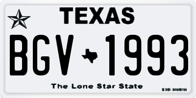 TX license plate BGV1993