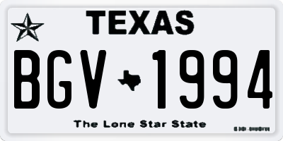 TX license plate BGV1994