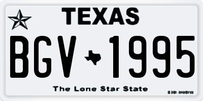 TX license plate BGV1995