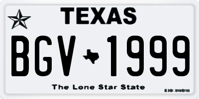 TX license plate BGV1999
