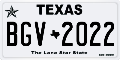 TX license plate BGV2022
