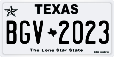 TX license plate BGV2023