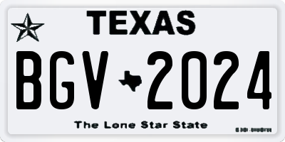 TX license plate BGV2024