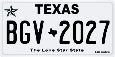 TX license plate BGV2027