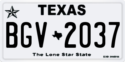 TX license plate BGV2037