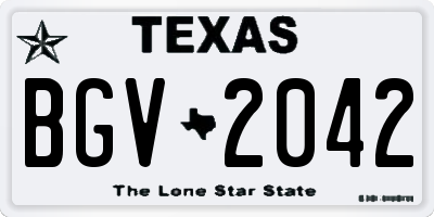 TX license plate BGV2042