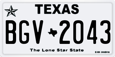 TX license plate BGV2043