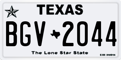 TX license plate BGV2044