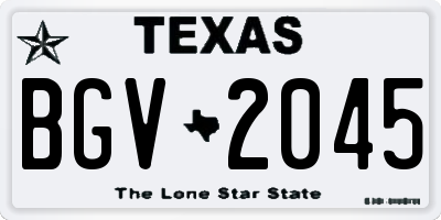 TX license plate BGV2045