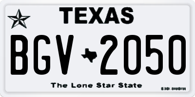 TX license plate BGV2050