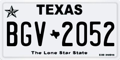 TX license plate BGV2052