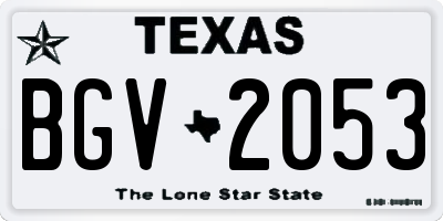 TX license plate BGV2053
