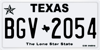 TX license plate BGV2054