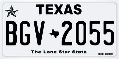 TX license plate BGV2055