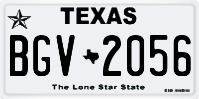 TX license plate BGV2056