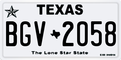 TX license plate BGV2058