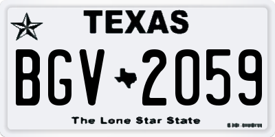 TX license plate BGV2059