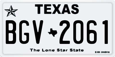 TX license plate BGV2061