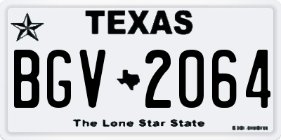 TX license plate BGV2064