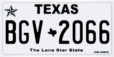 TX license plate BGV2066