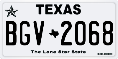 TX license plate BGV2068