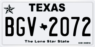 TX license plate BGV2072