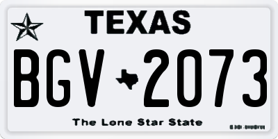 TX license plate BGV2073