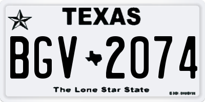 TX license plate BGV2074