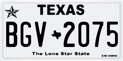 TX license plate BGV2075
