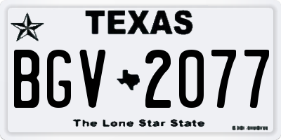 TX license plate BGV2077