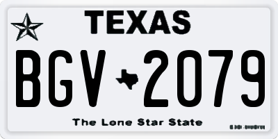 TX license plate BGV2079