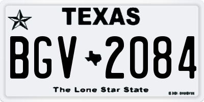TX license plate BGV2084