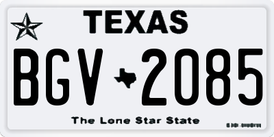 TX license plate BGV2085