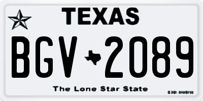 TX license plate BGV2089