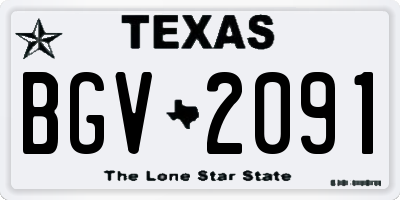 TX license plate BGV2091
