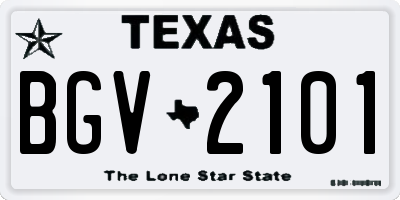 TX license plate BGV2101