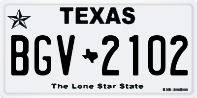 TX license plate BGV2102