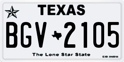 TX license plate BGV2105
