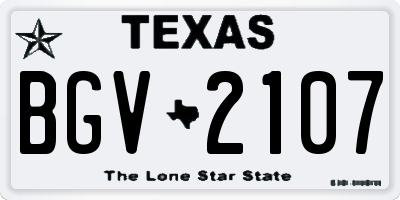 TX license plate BGV2107